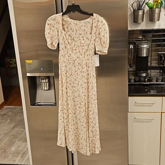 💕REFORMATION💕 Lacey Dress ~ Boheme Pink Micro-Floral Print 2 NWT - Picture 6 of 15